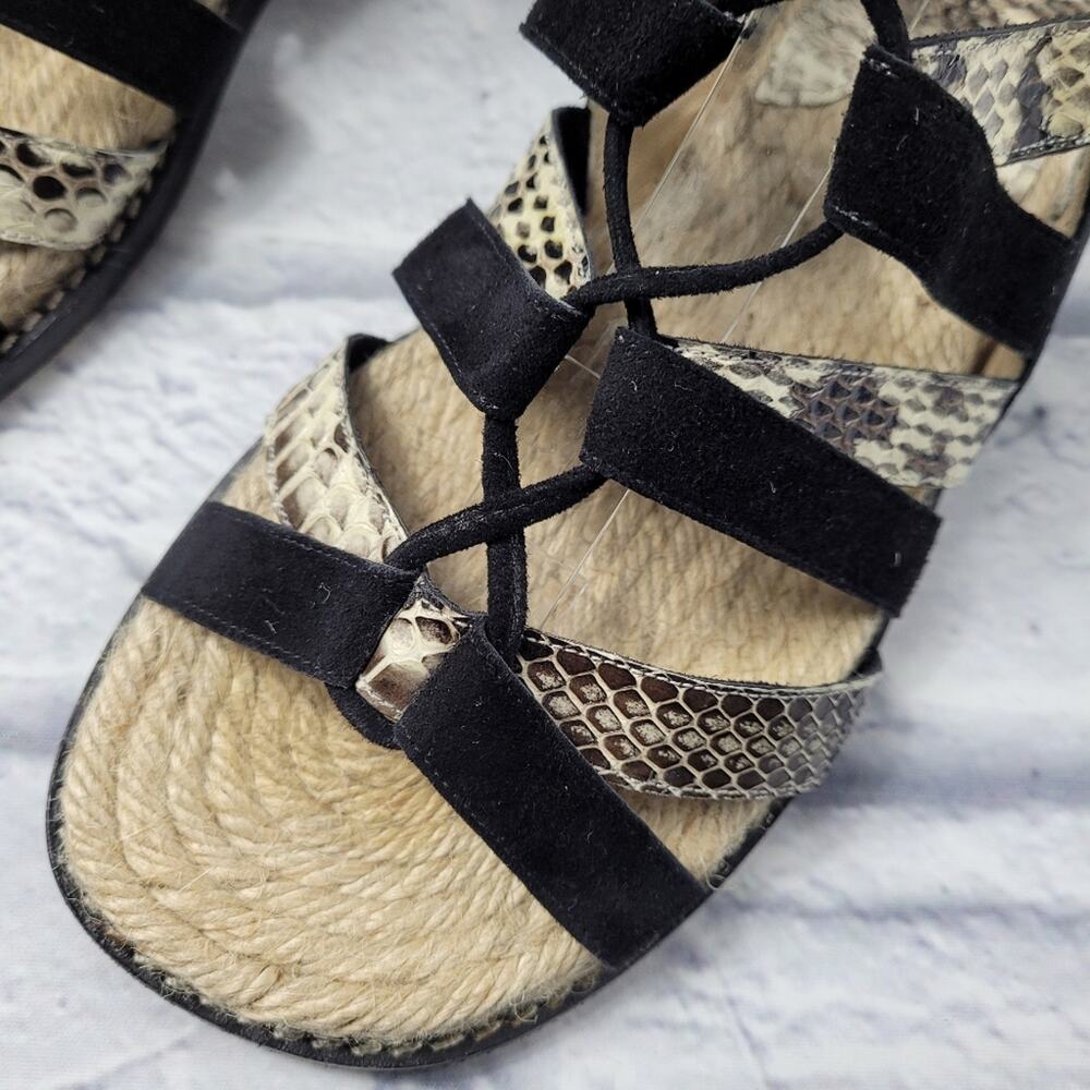 Paul Andrew Black Tempest Suede & Snakeskin Gladiator Espadrilles size 6 - Picture 7 of 11